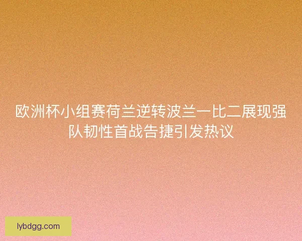 欧洲杯小组赛荷兰逆转波兰一比二展现强队韧性首战告捷引发热议