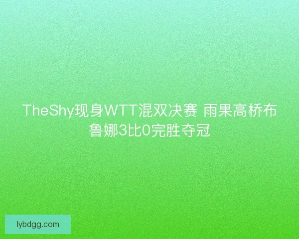 TheShy现身WTT混双决赛 雨果高桥布鲁娜3比0完胜夺冠