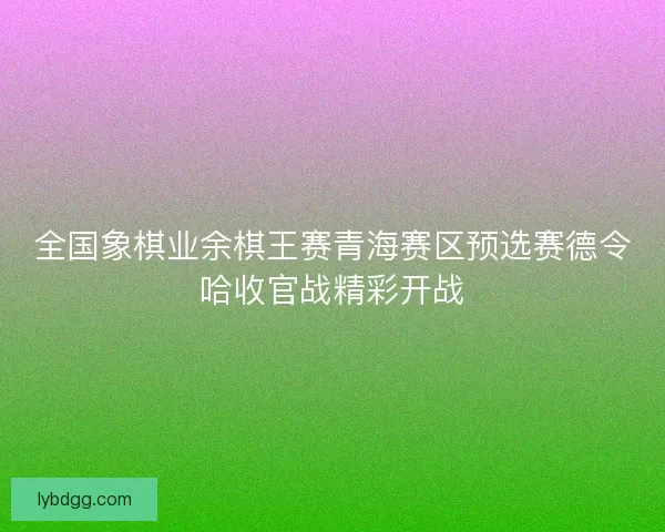 全国象棋业余棋王赛青海赛区预选赛德令哈收官战精彩开战